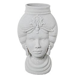 Vase Alexandra House Living Blanc Céramique Africaine 21 x 21 x 39 cm 