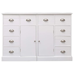 Maison Chic Buffet commode,console avec 10 tiroirs pour rangement Blanc 113x30x79 cm Bois -MN89259