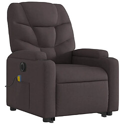 Avis vidaXL Fauteuil inclinable de massage électrique Marron foncé Tissu