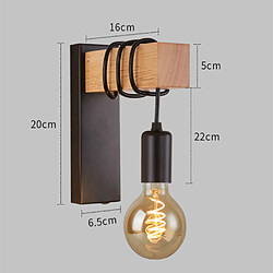 Universal Lampe murale Salon créatif Simple Chambre à coucher Fond de mur en bois (ampoule non incluse)