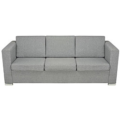 Acheter Maison Chic Canapé à 3 places,Canapé droit,Sofa de Salon,Banquette Tissu Gris clair -GKD368492