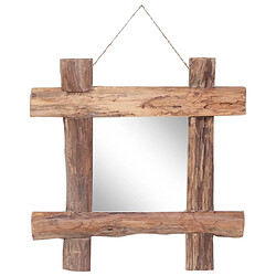 vidaXL Miroir à bûches Naturel 50x50 cm bois de teck recyclé