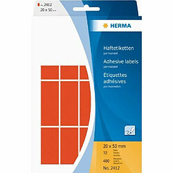 Herma 2412 Étiquettes universelles 20 x 50 mm 480 pièces Rouge 