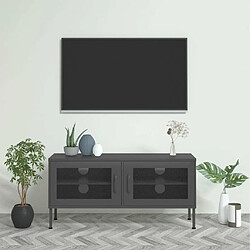 Maison Chic Meuble TV scandinave - Banc TV pour salon Anthracite 105x35x50 cm Acier -MN80488