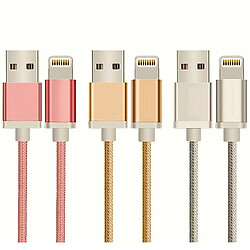 Acheter Shot Cable Metal Nylon Pour IPHONE SE 2020 APPLE Chargeur Lightning USB 1,5m Tresse (ARGENT)