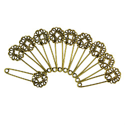 10pcs Rétro Épingles à Nourrice Fleurs Broches Épingles en Cuivre Bronze pour Filigrane Artisanat Diy Épingles à Nourrice