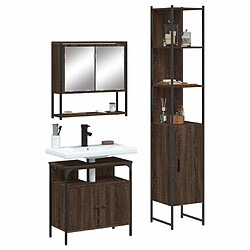 Maison Chic Armoire de Bain | Ensemble de 3 meubles salle de bain Chêne marron -GKD15131