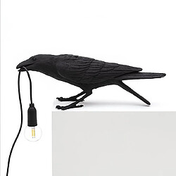 Universal Lampe murale oiseau résine moderne italienne blanc noir lumière chambre lit lit décoration chambre décoration luminaire led (table noir assis)