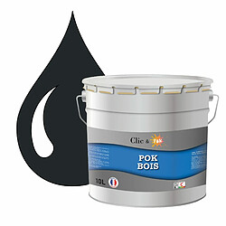 Pok Peinture de Finition Solvantée Laque Semi-Brillante Boiseries Intérieures et Extérieures - 10L - RAL 7021 - Gris Noir