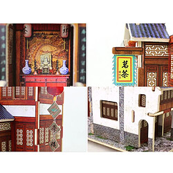 Avis 1/24 diy miniature kits 3d maison de poupée avec des meubles cadeau de maison de thé chinois