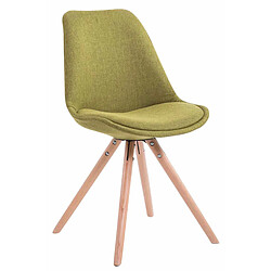 Decoshop26 4 chaises de salle à manger style scandinave en tissu vert pieds rond en bois clair CDS10350 