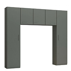 Inside 75 Ensemble de rangement pont 3 portes gris graphite mat largeur 250 cm 