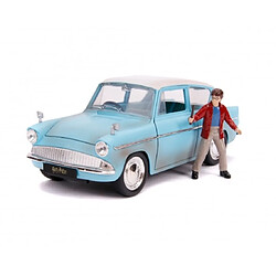 Jada Toys 1:24 Harry Potter et Ford Anglia 1959 Véhicule moulé sous pression Bleu rouillé