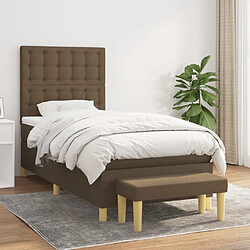 vidaXL Sommier à lattes de lit avec matelas Marron foncé 100x200 cm