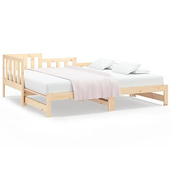 Maison Chic Lit d'appoint 2x(80x200)cm,Lit coulissant Lit de repos Bois de pin massif -GKD93228