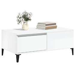 Acheter Maison Chic Table basse,Table Console Table d'appoint, Table pour salon Blanc brillant 90x50x36,5 cm Bois d'ingénierie -MN77156