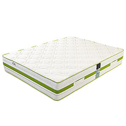 LUXURY LITERIE Matelas 160x200 cm, Rêverie, 30 cm, mémoire de forme, ferme, face été/hiver + 2 oreillers 