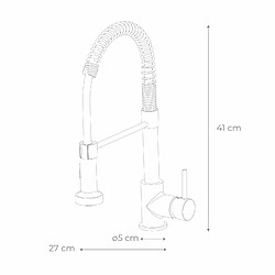 Acheter K20 Robinet de Cuisine K2O Dock 27x5x41cm Mitigeur Monocommande avec Ressort, Bec 360° et Extractible, 2 Modes d'Eau et Aérateur