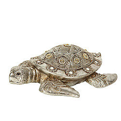 Figurine Décorative Romimex Argenté Résine Tortue 25 x 8 x 21 cm 