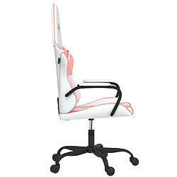 Acheter Maison Chic Chaise de jeu, Chaise gaming, Fauteuil gamer d'ordinateur,Chaise de Bureau Blanc et rose Similicuir -GKD13972