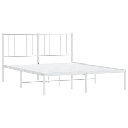 Maison Chic Lit adulte - Cadre de lit métal avec tête de lit pour chambre blanc 140x190 cm -MN34190 pas cher