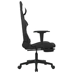 Acheter Maison Chic Chaise de jeu, Chaise gaming avec repose-pied, Fauteuil gamer,Chaise de Bureau Noir et blanc Tissu -GKD89506