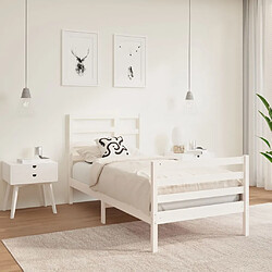 Maison Chic Lit Moderne Chambre - Cadre/structure de lit pour adulte Blanc Bois massif 90x190 cm Simple -MN60226