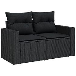 Avis vidaXL Salon de jardin 10 pcs avec coussins noir résine tressée