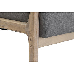 Pegane Canapé de salon en lin gris foncé et bois naturel - longueur 122 x profondeur 85 x hauteur 74 cm pas cher