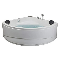 Vente-Unique Baignoire balnéo d'angle avec système de cascade AGLENA - 2 places - 350L - 150*150*60 cm