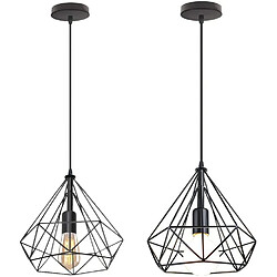 Acheter Stoex E27 Lustre Suspension en Métal Style industriel avec LED Abat-jour -Noir