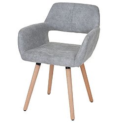 Mendler 6x chaise de salle à manger HWC-A50 II, fauteuil, design rétro des années 50 ~ tissu, gris béton