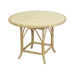 Aubry Gaspard Table ronde en rotin naturel Ø 100.