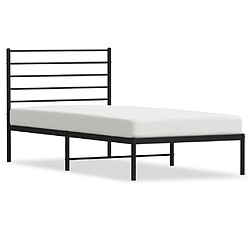 Maison Chic Lit adulte - Cadre de lit métal avec tête de lit,Structure du lit Contemporain pour chambre noir 100x190 cm -MN85495