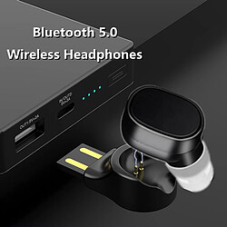 GUPBOO 2021 Nouveaux écouteurs Bluetooth sans fil avec chargeur USB Écouteurs intra-auriculaires de sport avec micro