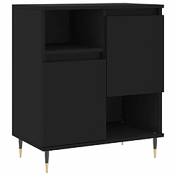 Maison Chic Ensemble de 2 Buffets,commode,console pour rangement noir bois d'ingénierie -MN25811 pas cher