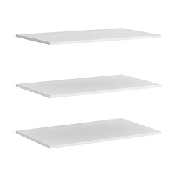 Pegane Lot de 3 étagères pour armoire en bois mélaminé coloris blanc- Longueur 72 x Profondeur 51 x Hauteur 1,6 cm 