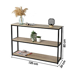 Avis Urban Living Etagère bibliothèque design industriel Loft - L. 120 x H. 80 cm - Noir