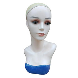 buste tête de mannequin femme pour perruque Femme Tête de Mannequin avec Plein Maquillage et Chapeau en Filet Pour Support et Présentation