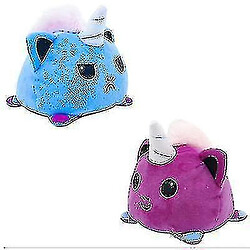 Universal Poupée d'humeur flip réversible double face flip animal licorne peluche poupée + violet