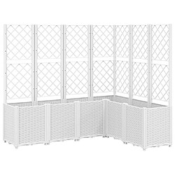 Maison Chic Jardinière,Bac à fleurs avec treillis - pot de fleur blanc 160x120x140 cm PP -GKD36651