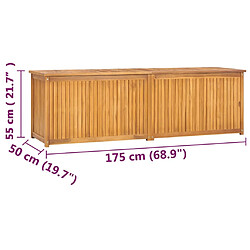 vidaXL Boîte de jardin 175x50x55 cm Bois massif de teck pas cher