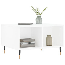 Avis Maison Chic Table basse,Table Console Table d'appoint, Table pour salon Blanc 60x50x36,5 cm Bois d'ingénierie -MN38794