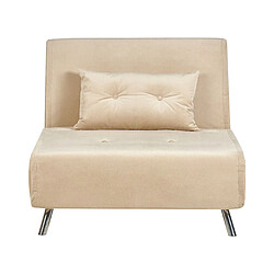 Beliani Canapé-lit FARRIS Beige sable Velours 