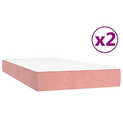 Maison Chic Lit Adulte - Lit simple Lit à sommier tapissier avec matelas moelleux - Meuble de Chambre - Rose 200x200 cm Velours -MN79820 pas cher