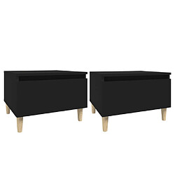 vidaXL Tables d'appoint 2 pcs Noir 50x46x35 cm Bois d'ingénierie