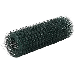 vidaXL Grillage acier avec revêtement en PVC 25x0,5 m vert 