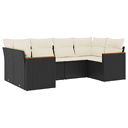 Maison Chic Ensemble Tables et chaises d'extérieur 6pcs avec coussins,Salon de jardin noir résine tressée -GKD107900