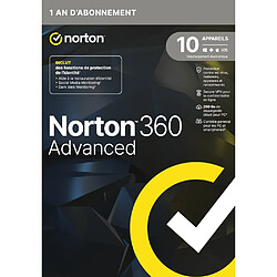 Norton 360 Advanced - Licence 1 an - 10 postes - A télécharger 