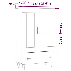 vidaXL Buffet Chêne marron 70x31x115 cm Bois d'ingénierie pas cher